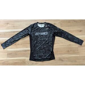 NWT Under Armour Men's HeatGear Message Compression Long Sleeve in Black sz XL